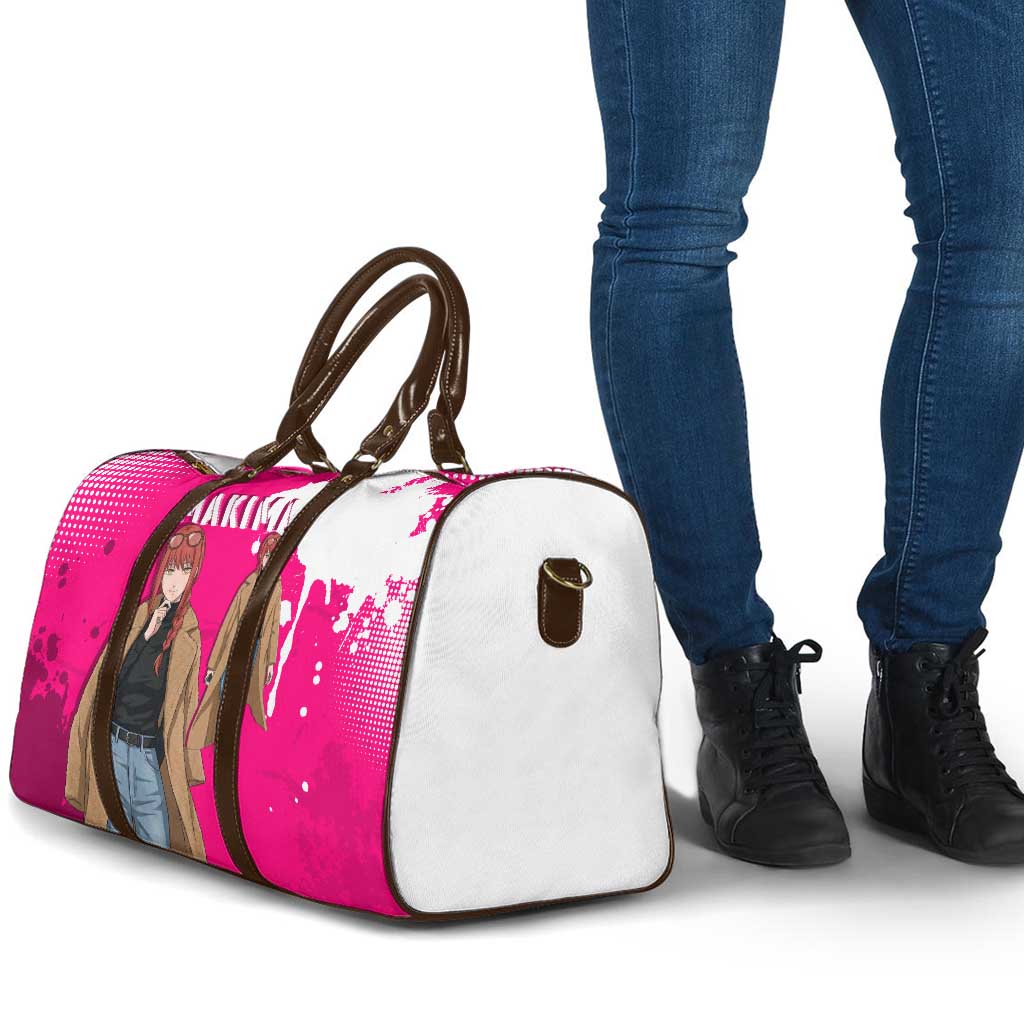 Makima Chainsaw Man Street Style Travel Bag Bold Anime Grunge Aesthetic in Hot Pink