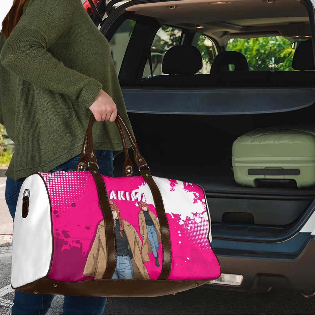 Makima Chainsaw Man Street Style Travel Bag Bold Anime Grunge Aesthetic in Hot Pink