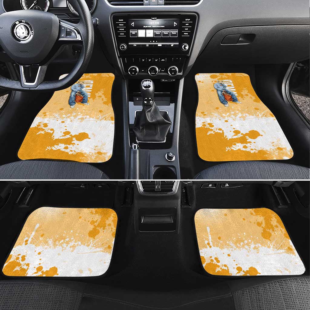Denji Chainsaw Man Urban Drip Car Mats Streetwear Anime Vibes in Orange Tones