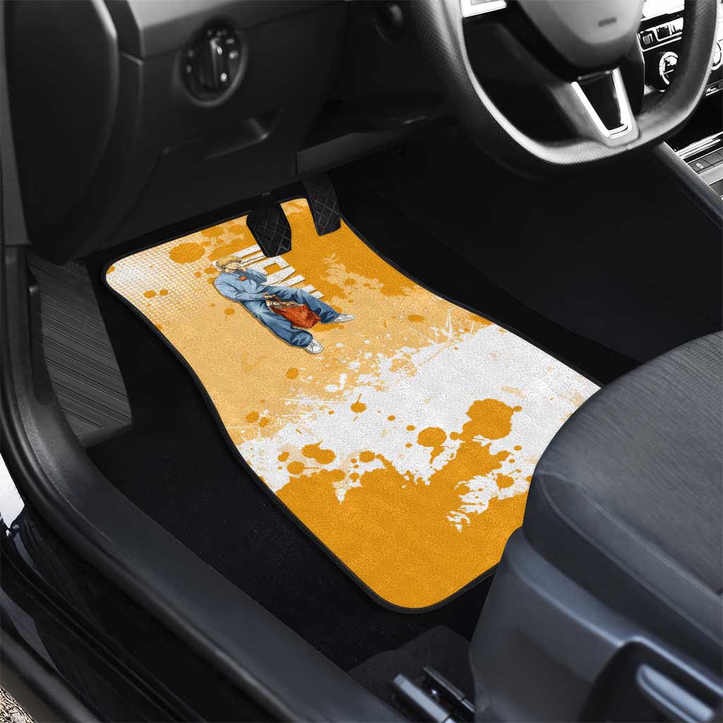 Denji Chainsaw Man Urban Drip Car Mats Streetwear Anime Vibes in Orange Tones