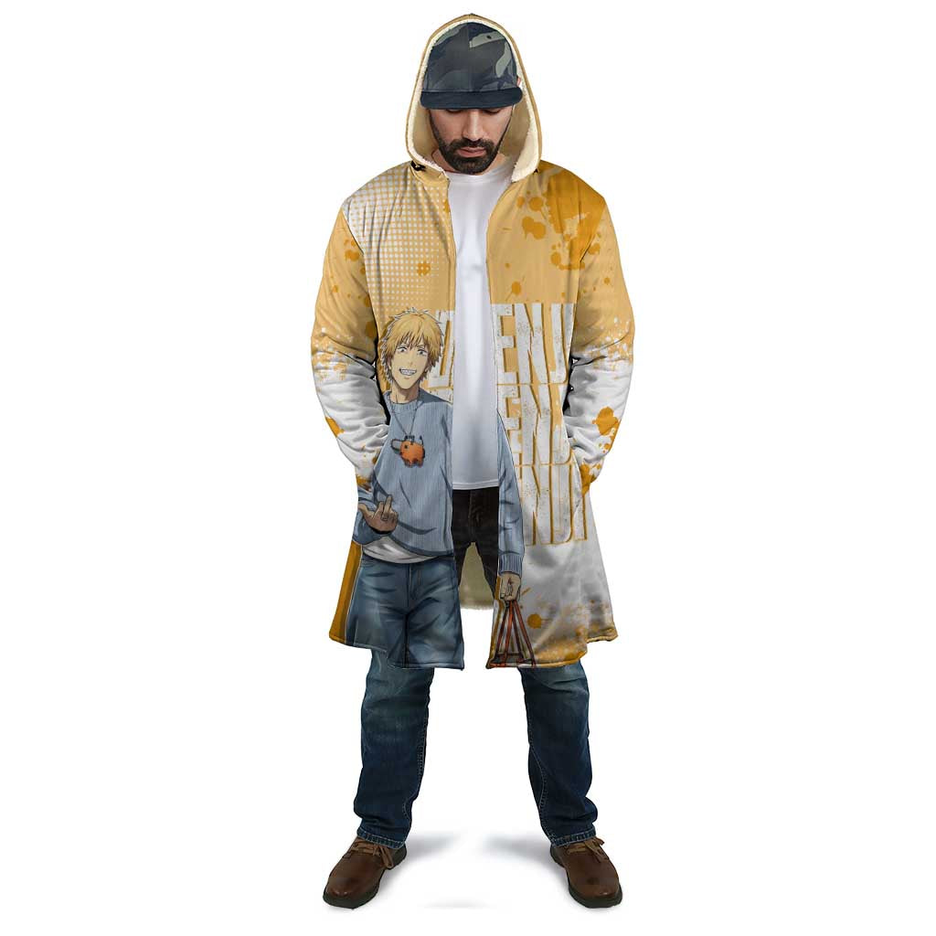 Denji Chainsaw Man Urban Drip Cloak Streetwear Anime Vibes in Orange Tones