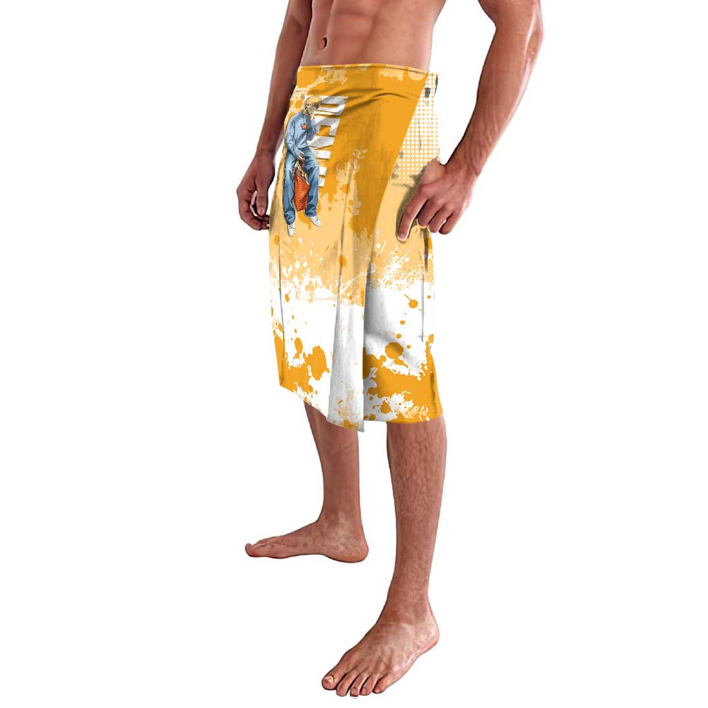 Denji Chainsaw Man Urban Drip Lavalava Streetwear Anime Vibes in Orange Tones