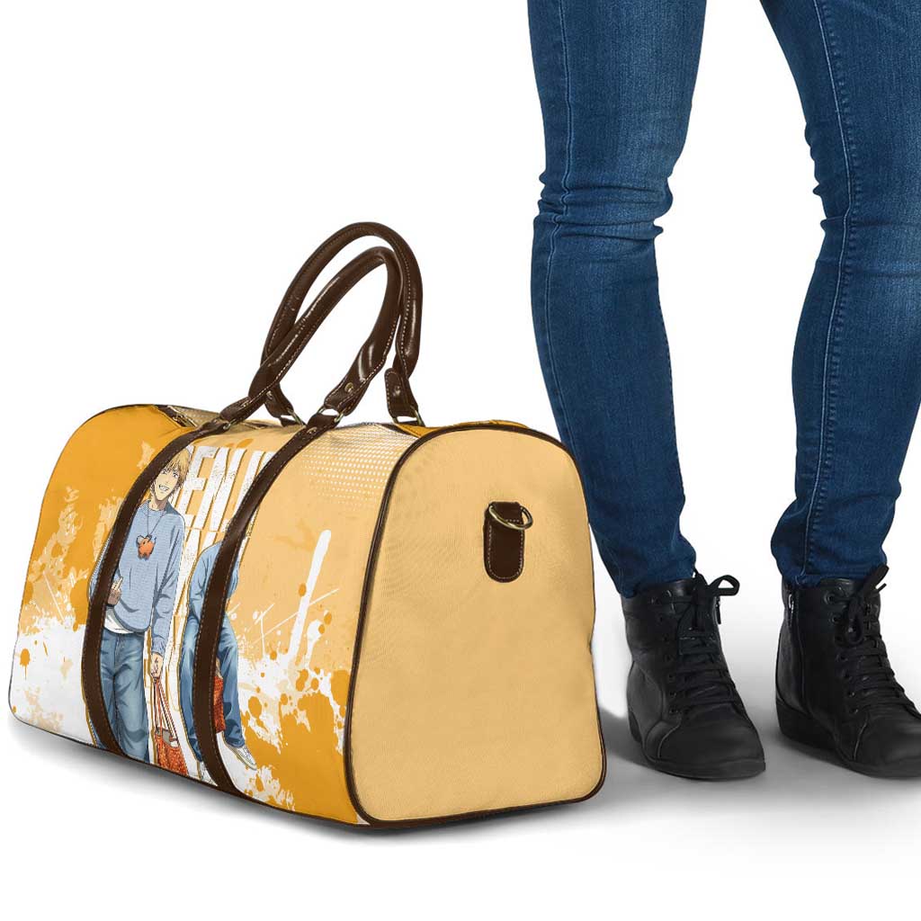 Denji Chainsaw Man Urban Drip Travel Bag Streetwear Anime Vibes in Orange Tones