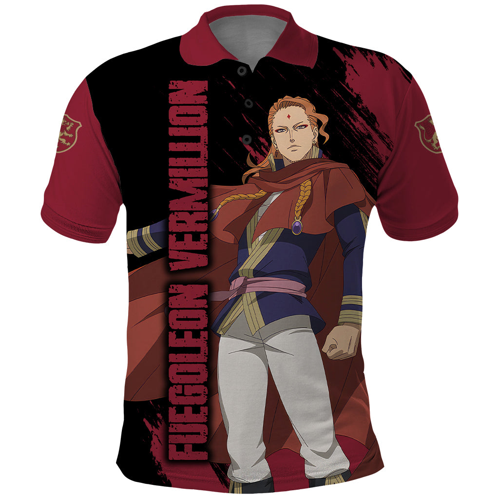 Crimson Lion Fuegoleon Vermillion Polo Shirt Black Clover