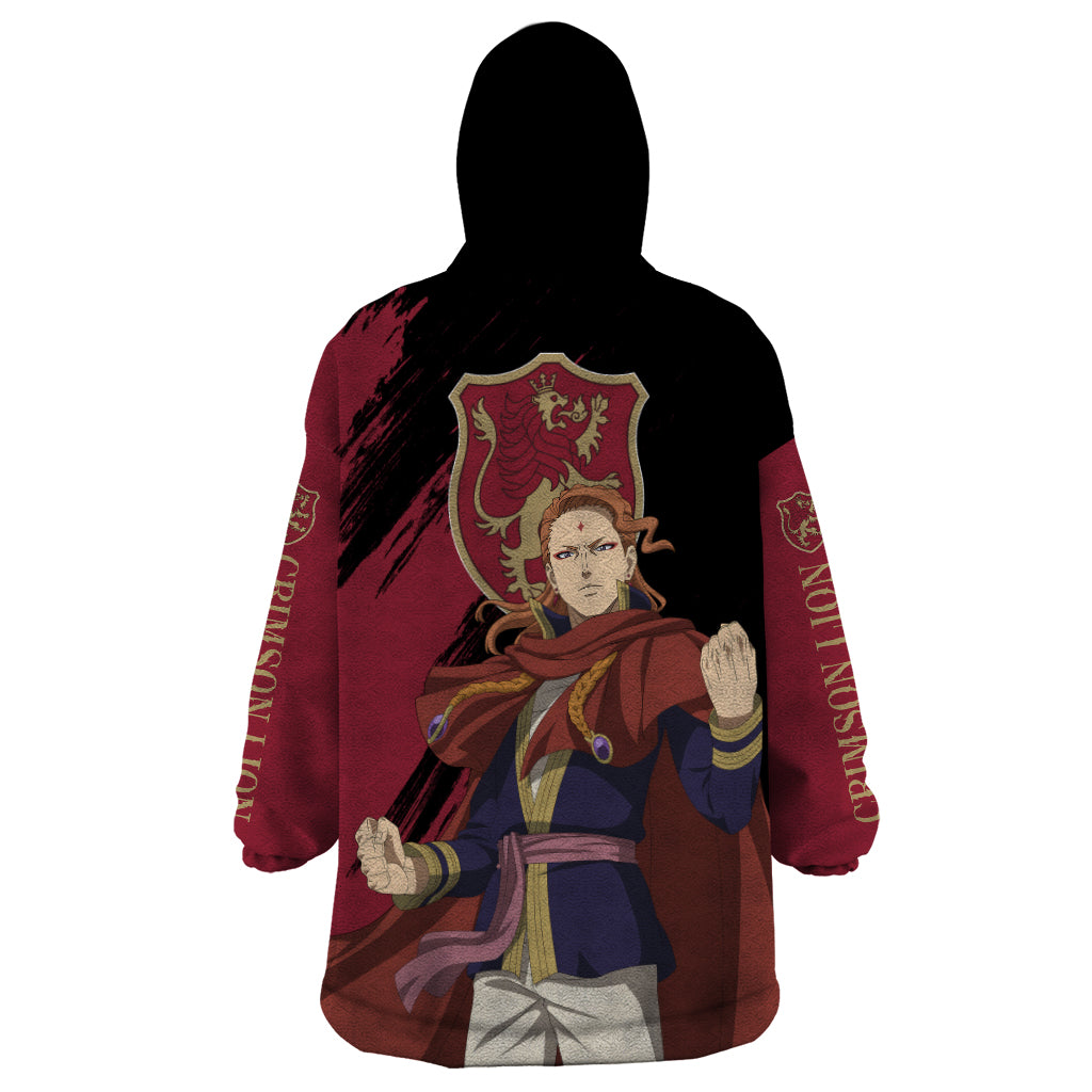 Crimson Lion Fuegoleon Vermillion Wearable Blanket Hoodie Black Clover