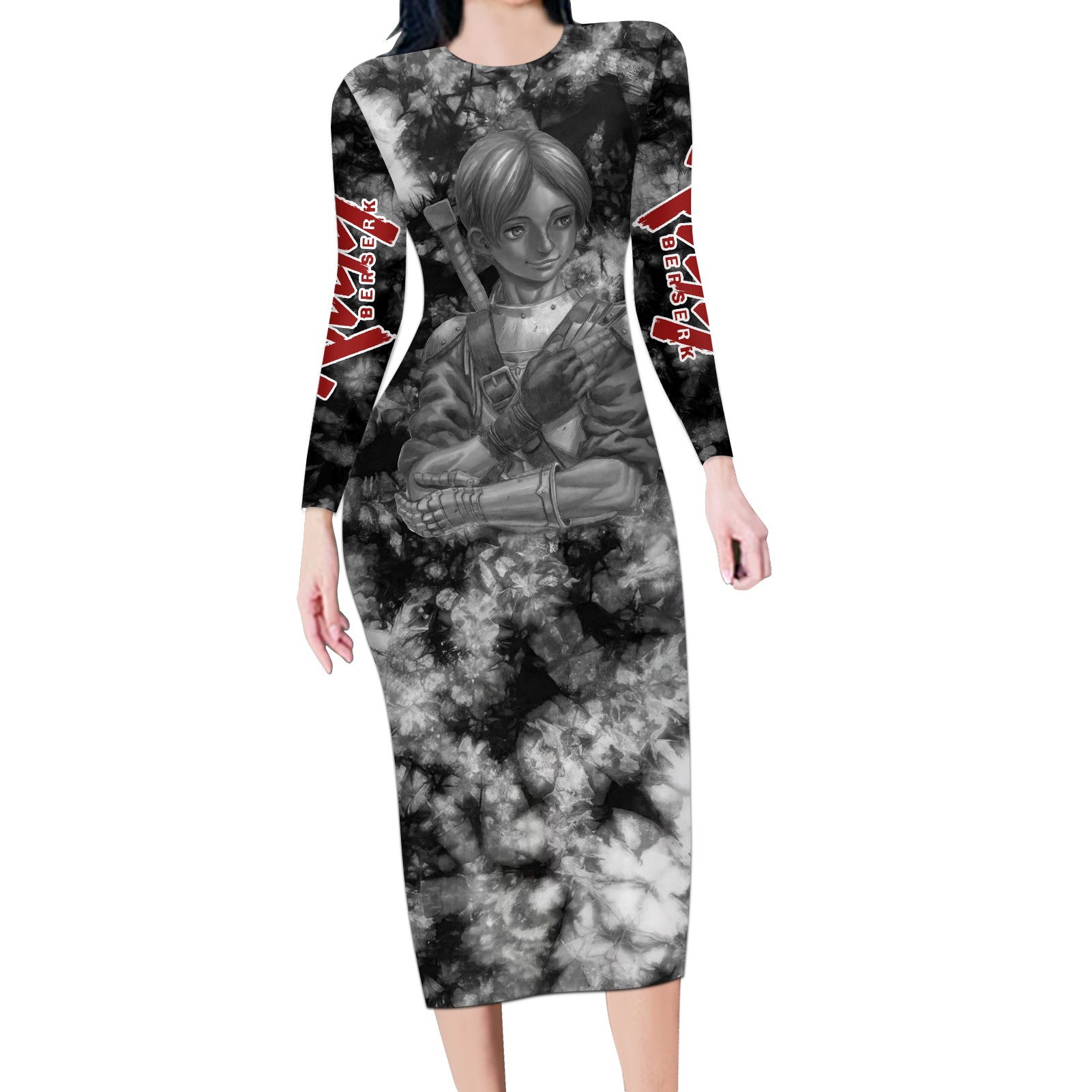 Judeau Berserk Long Sleeve Bodycon Dress Grunge Style