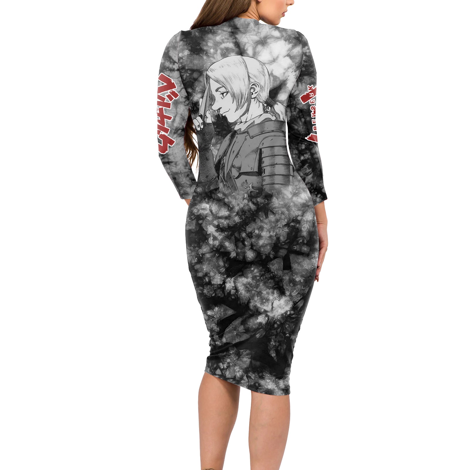 Judeau Berserk Long Sleeve Bodycon Dress Grunge Style