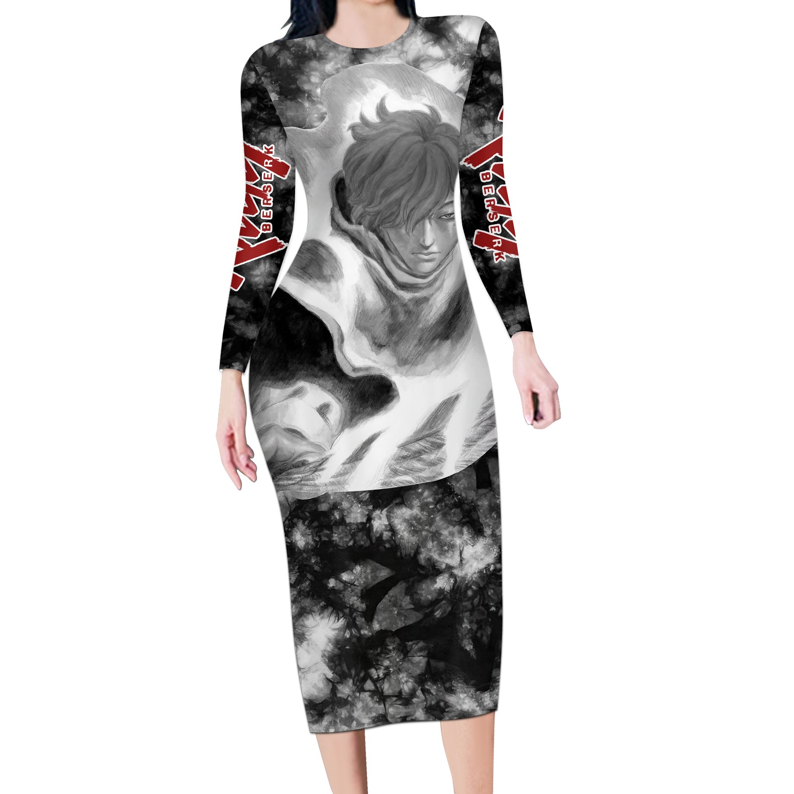 Serpico Berserk Long Sleeve Bodycon Dress Grunge Style