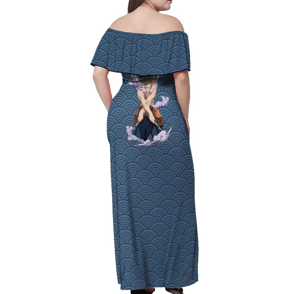 Inosuke - Demon Slayer Off Shoulder Maxi Dress Anime Japan Art Style