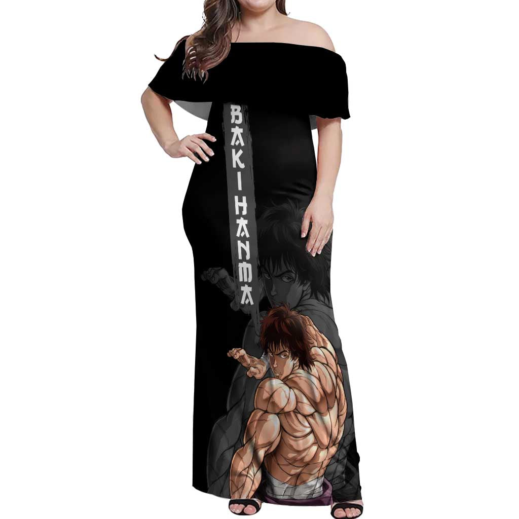 Baki Hanma-Baki Hanma Off Shoulder Maxi Dress Anime Style