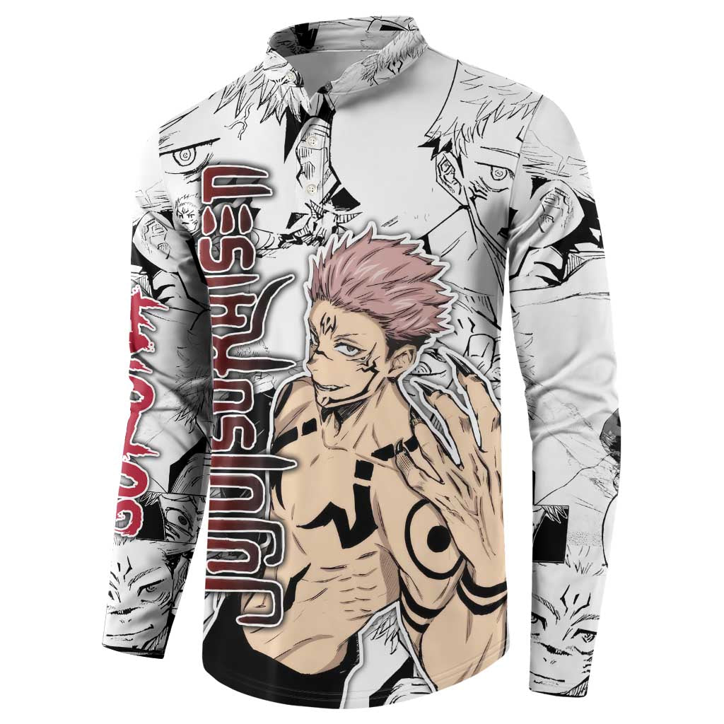 Sukuna - Jujutsu Kaisen Button Sweatshirt Pattern Anime Mix Manga Style