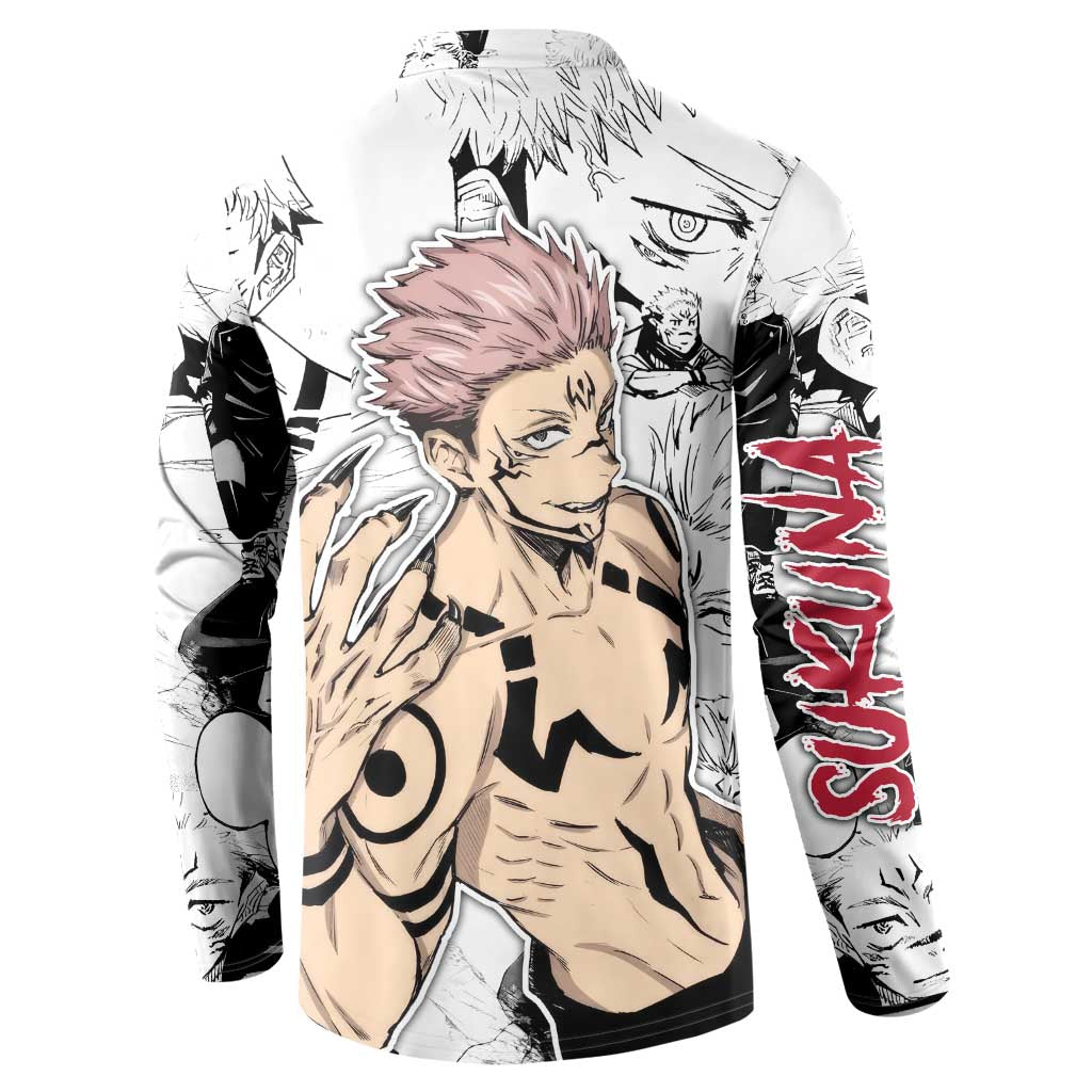 Sukuna - Jujutsu Kaisen Button Sweatshirt Pattern Anime Mix Manga Style