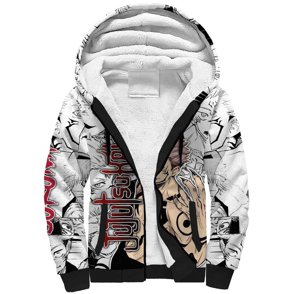 Sukuna - Jujutsu Kaisen Sherpa Hoodie Pattern Anime Mix Manga Style