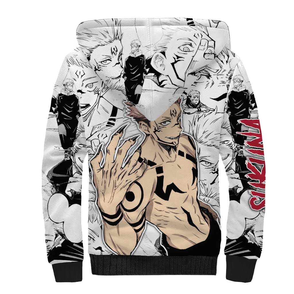 Sukuna - Jujutsu Kaisen Sherpa Hoodie Pattern Anime Mix Manga Style