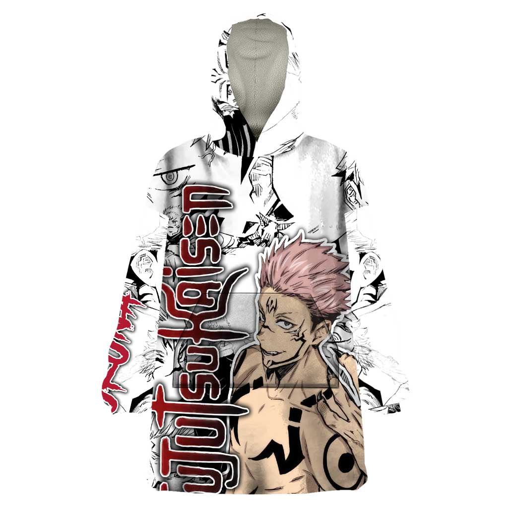 Sukuna - Jujutsu Kaisen Wearable Blanket Hoodie Pattern Anime Mix Manga Style