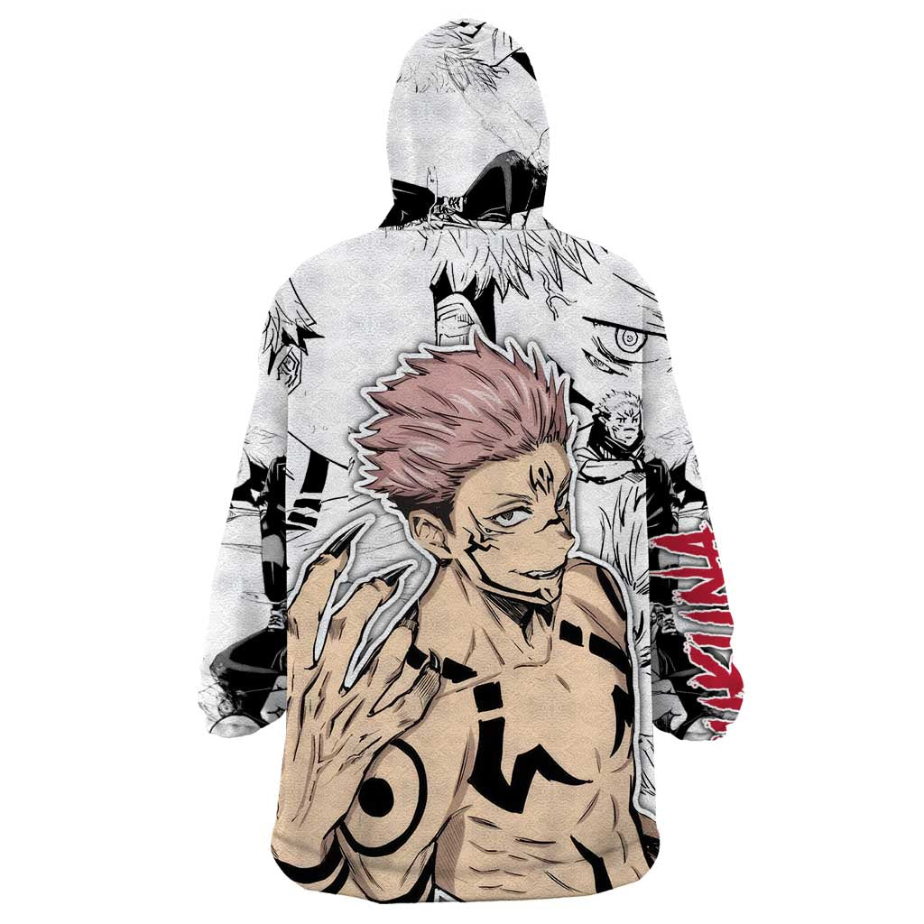 Sukuna - Jujutsu Kaisen Wearable Blanket Hoodie Pattern Anime Mix Manga Style