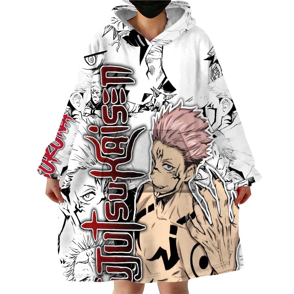 Sukuna - Jujutsu Kaisen Wearable Blanket Hoodie Pattern Anime Mix Manga Style