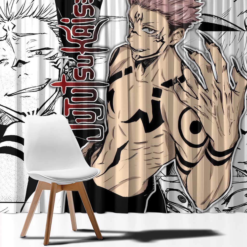 Sukuna - Jujutsu Kaisen Window Curtain Pattern Anime Mix Manga Style