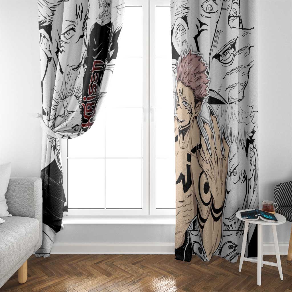 Sukuna - Jujutsu Kaisen Window Curtain Pattern Anime Mix Manga Style