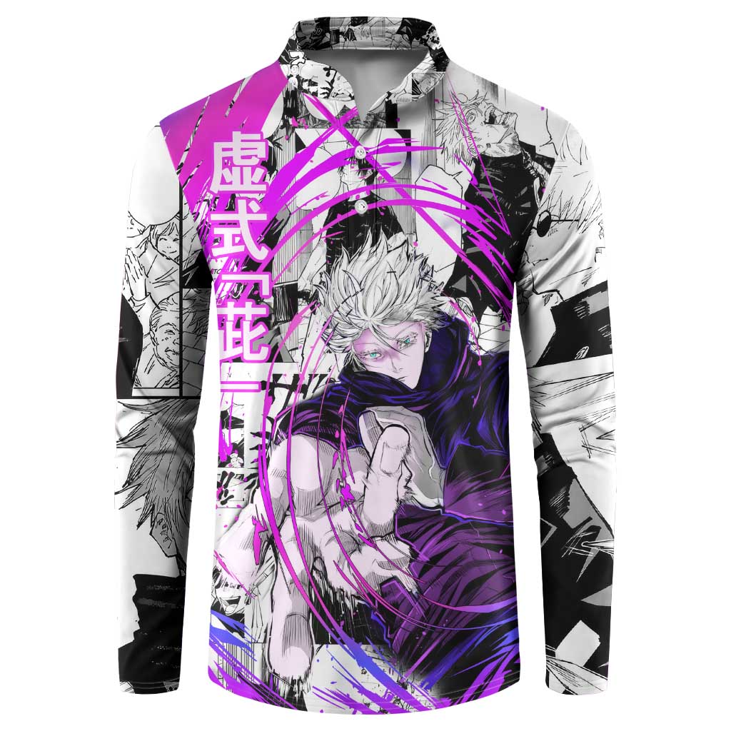 Gojo Satoru - Jujutsu Kaisen Button Sweatshirt Pattern Anime Mix Manga Style
