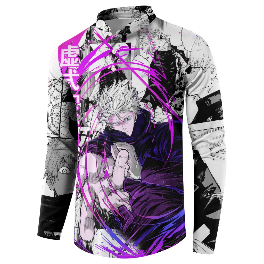 Gojo Satoru - Jujutsu Kaisen Button Sweatshirt Pattern Anime Mix Manga Style