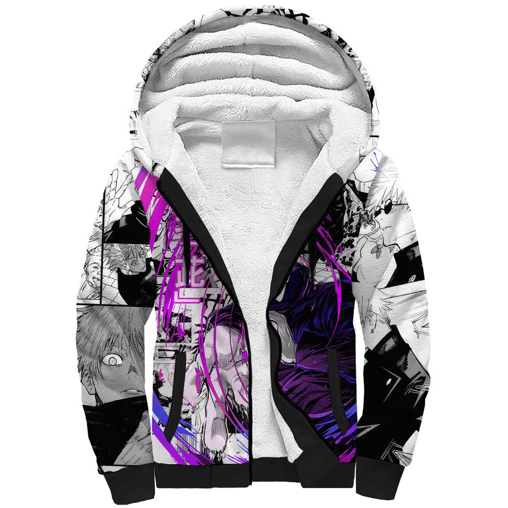 Gojo Satoru - Jujutsu Kaisen Sherpa Hoodie Pattern Anime Mix Manga Style