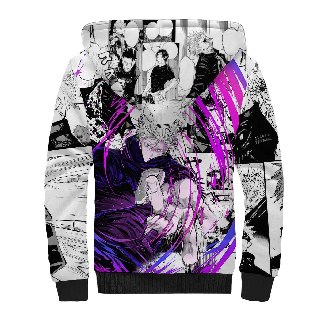 Gojo Satoru - Jujutsu Kaisen Sherpa Hoodie Pattern Anime Mix Manga Style