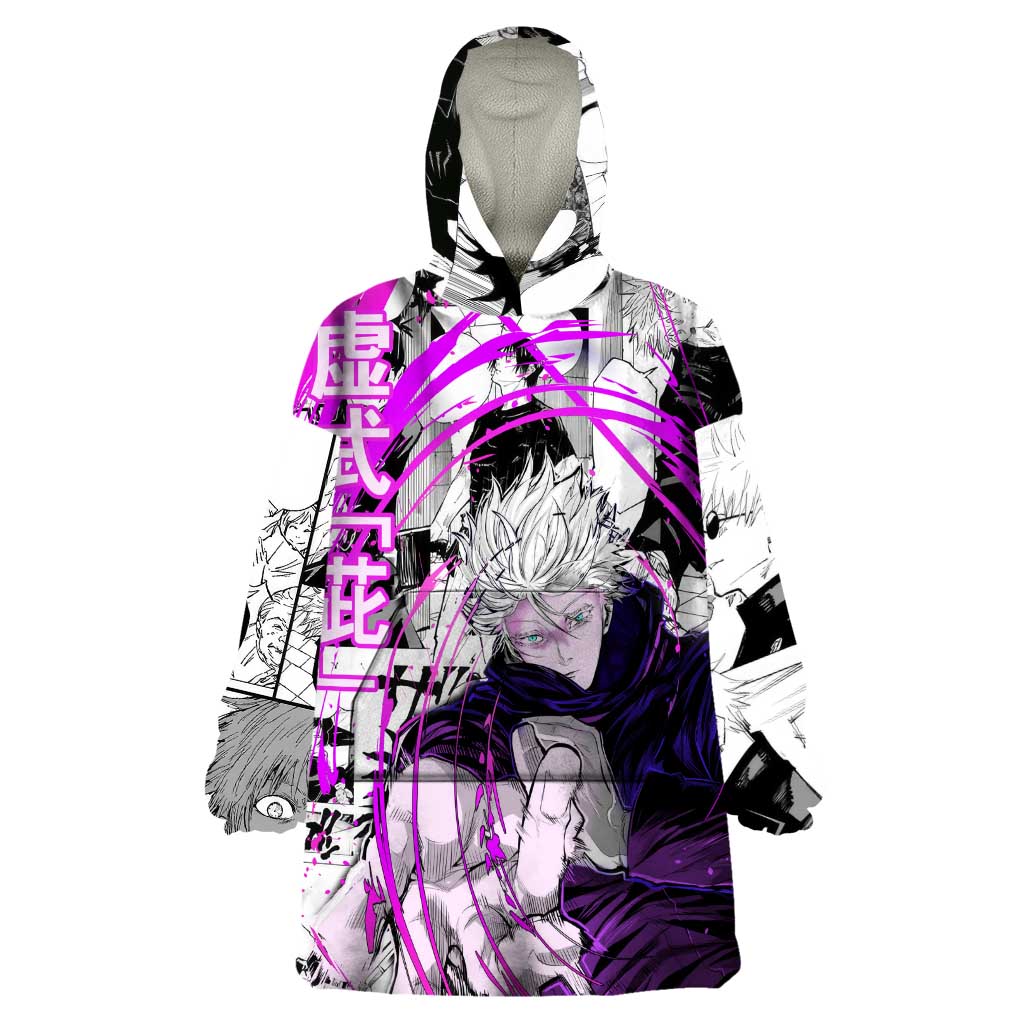 Gojo Satoru - Jujutsu Kaisen Wearable Blanket Hoodie Pattern Anime Mix Manga Style
