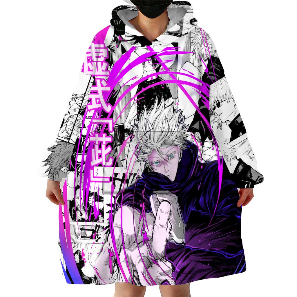 Gojo Satoru - Jujutsu Kaisen Wearable Blanket Hoodie Pattern Anime Mix Manga Style