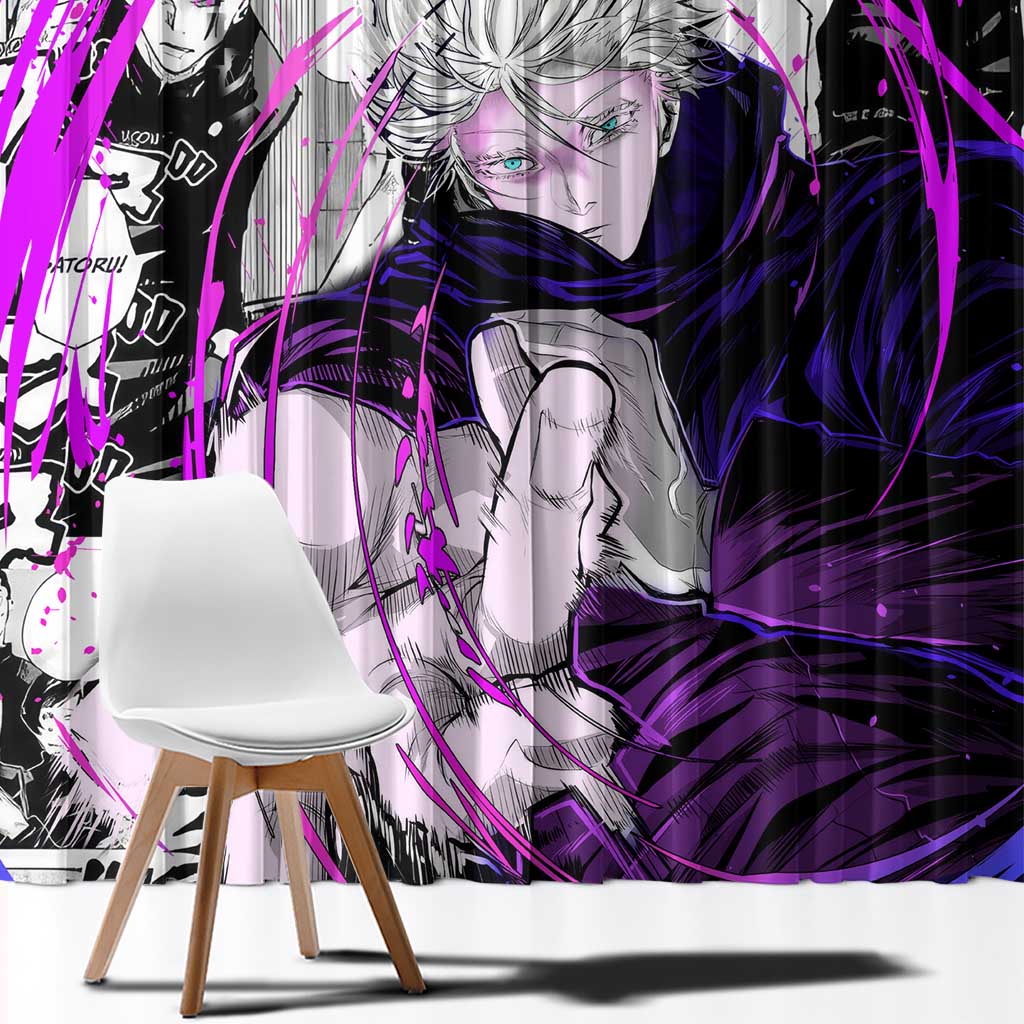 Gojo Satoru - Jujutsu Kaisen Window Curtain Pattern Anime Mix Manga Style