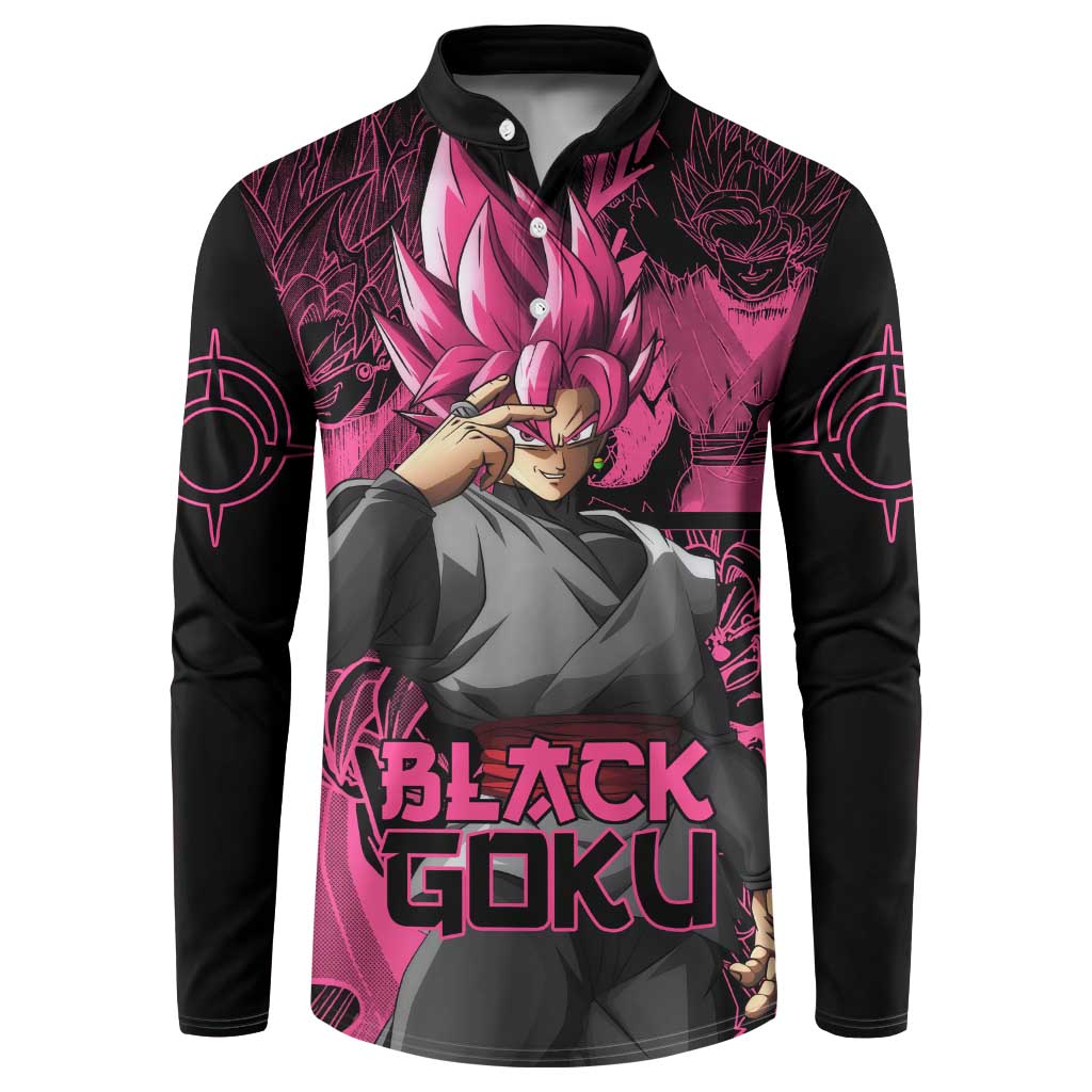 Goku Black Rose - Dragon Ball Button Sweatshirt Pattern Anime Mix Manga Style