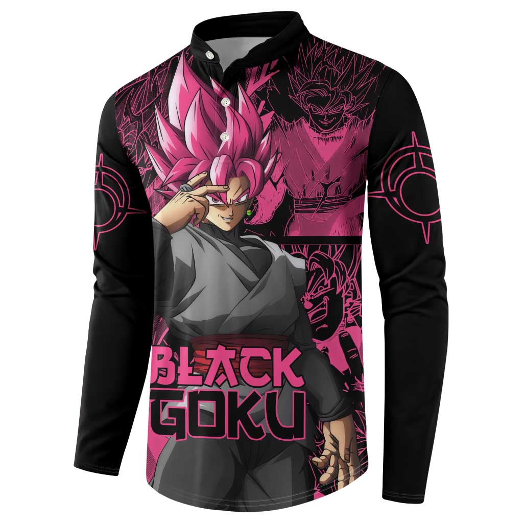 Goku Black Rose - Dragon Ball Button Sweatshirt Pattern Anime Mix Manga Style