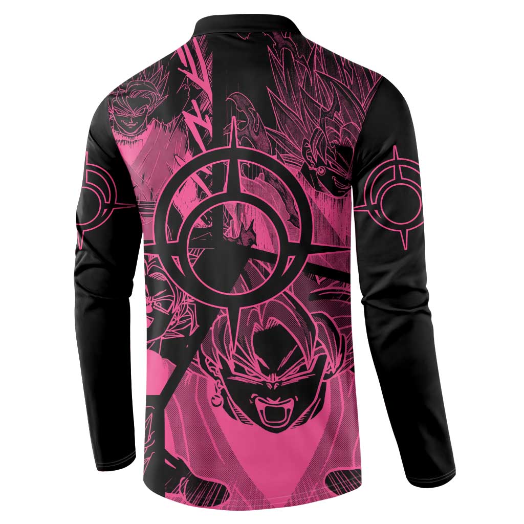 Goku Black Rose - Dragon Ball Button Sweatshirt Pattern Anime Mix Manga Style
