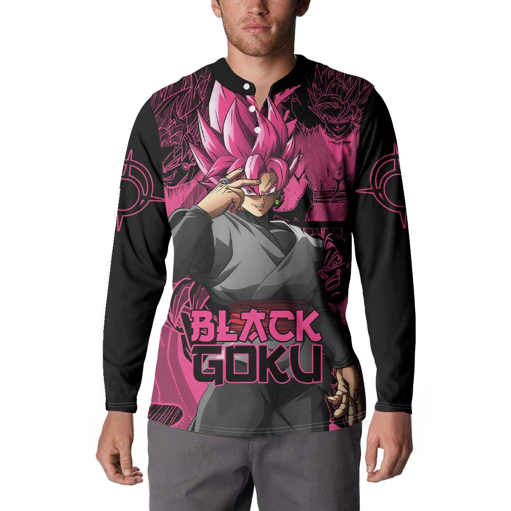 Goku Black Rose - Dragon Ball Button Sweatshirt Pattern Anime Mix Manga Style