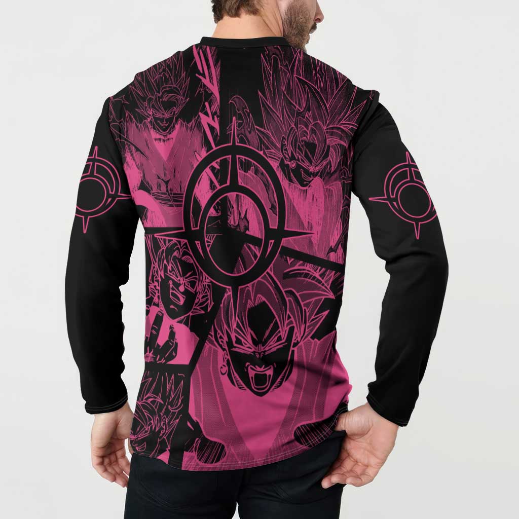 Goku Black Rose - Dragon Ball Button Sweatshirt Pattern Anime Mix Manga Style