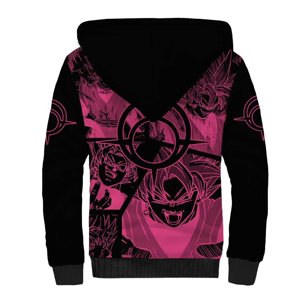 Goku Black Rose - Dragon Ball Sherpa Hoodie Pattern Anime Mix Manga Style
