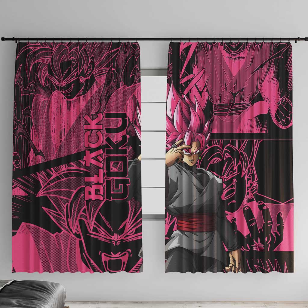 Goku Black Rose - Dragon Ball Window Curtain Pattern Anime Mix Manga Style