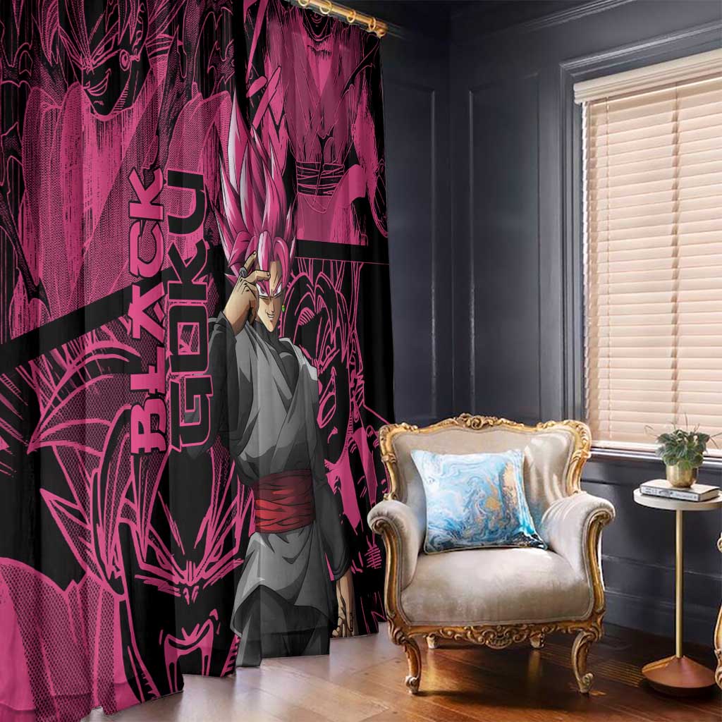Goku Black Rose - Dragon Ball Window Curtain Pattern Anime Mix Manga Style