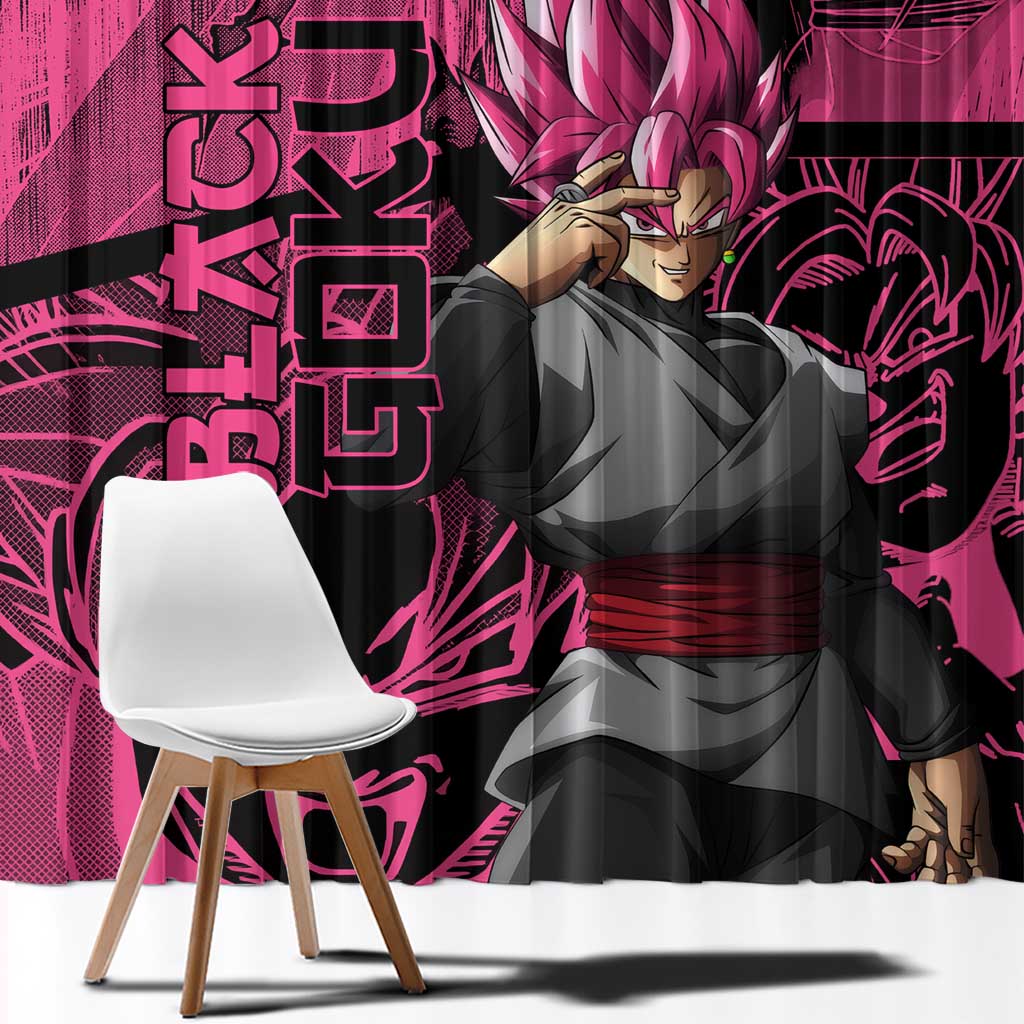 Goku Black Rose - Dragon Ball Window Curtain Pattern Anime Mix Manga Style