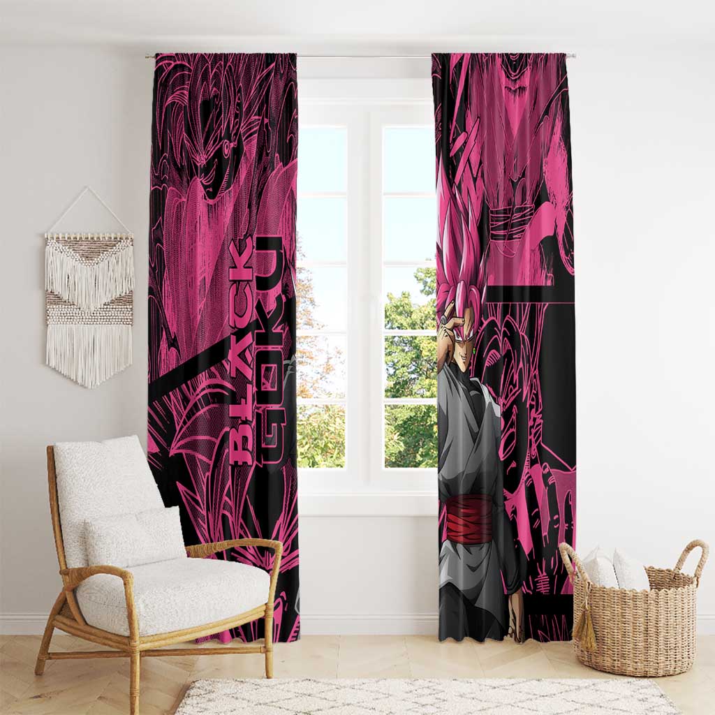 Goku Black Rose - Dragon Ball Window Curtain Pattern Anime Mix Manga Style