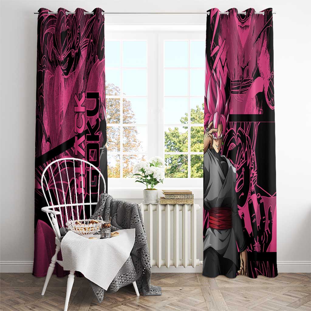 Goku Black Rose - Dragon Ball Window Curtain Pattern Anime Mix Manga Style