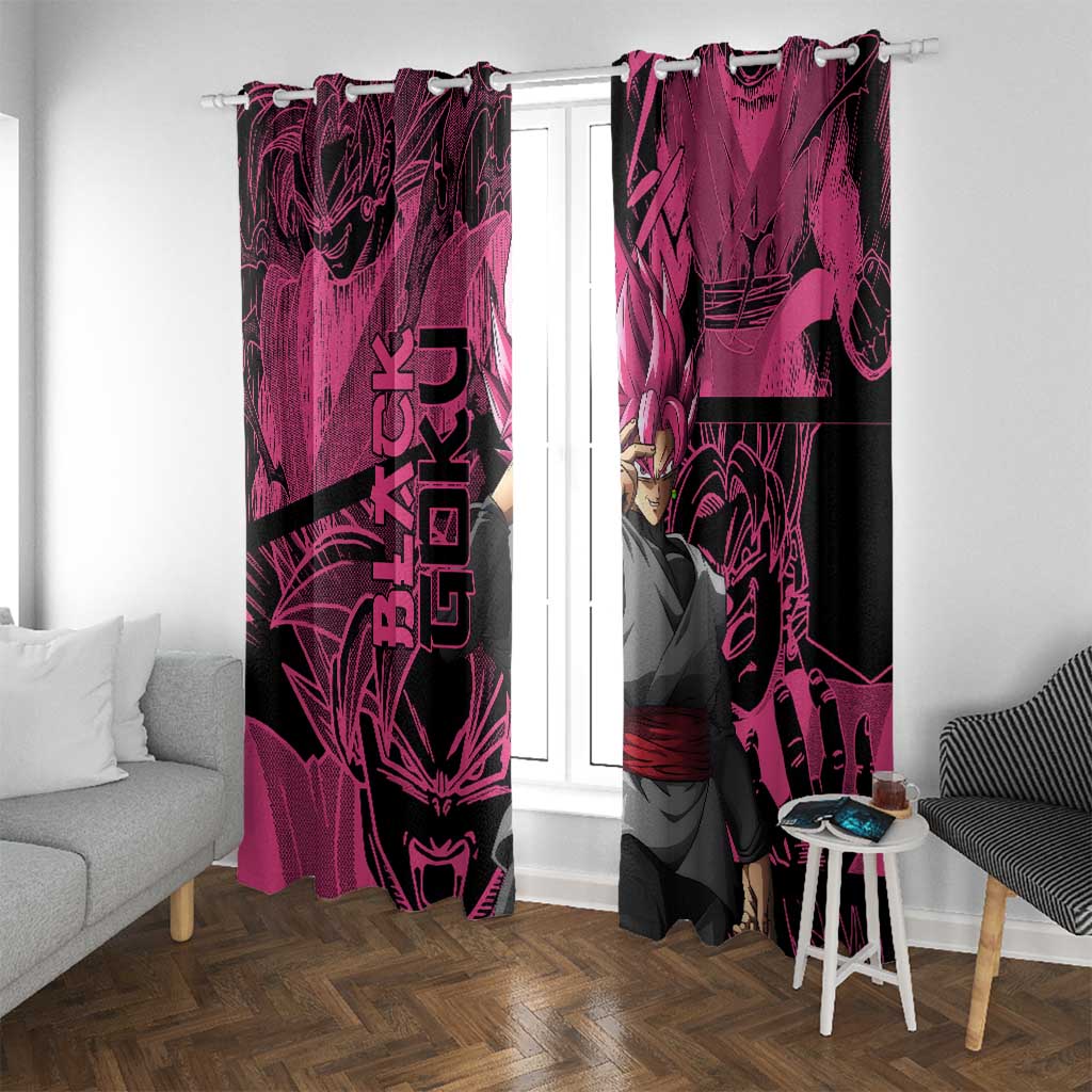 Goku Black Rose - Dragon Ball Window Curtain Pattern Anime Mix Manga Style