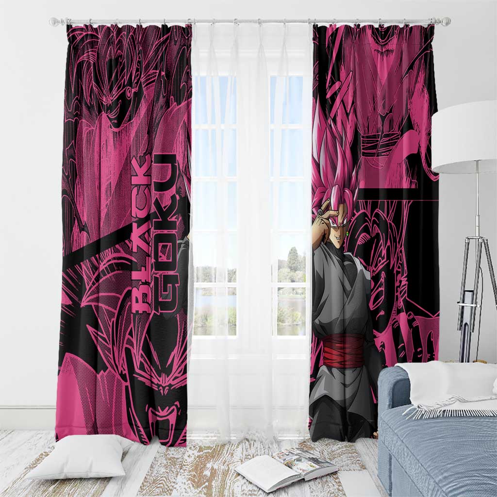 Goku Black Rose - Dragon Ball Window Curtain Pattern Anime Mix Manga Style