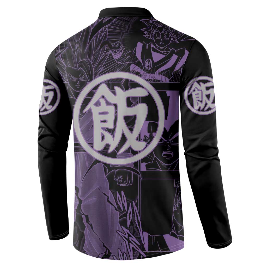 Son Gohan - Dragon Ball Button Sweatshirt Pattern Anime Mix Manga Style