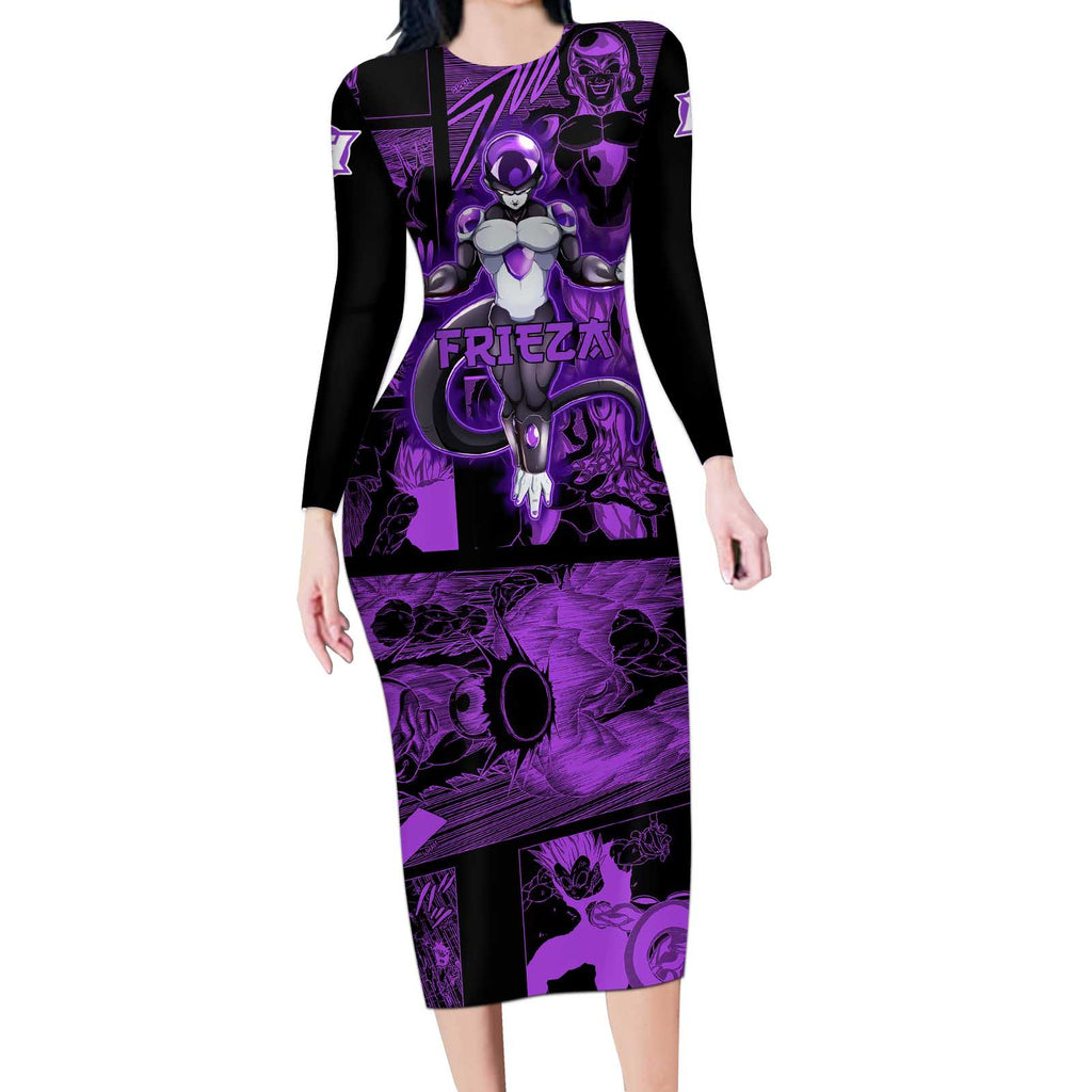 Frieza - Dragon Ball Long Sleeve Bodycon Dress Pattern Anime Mix Manga Style