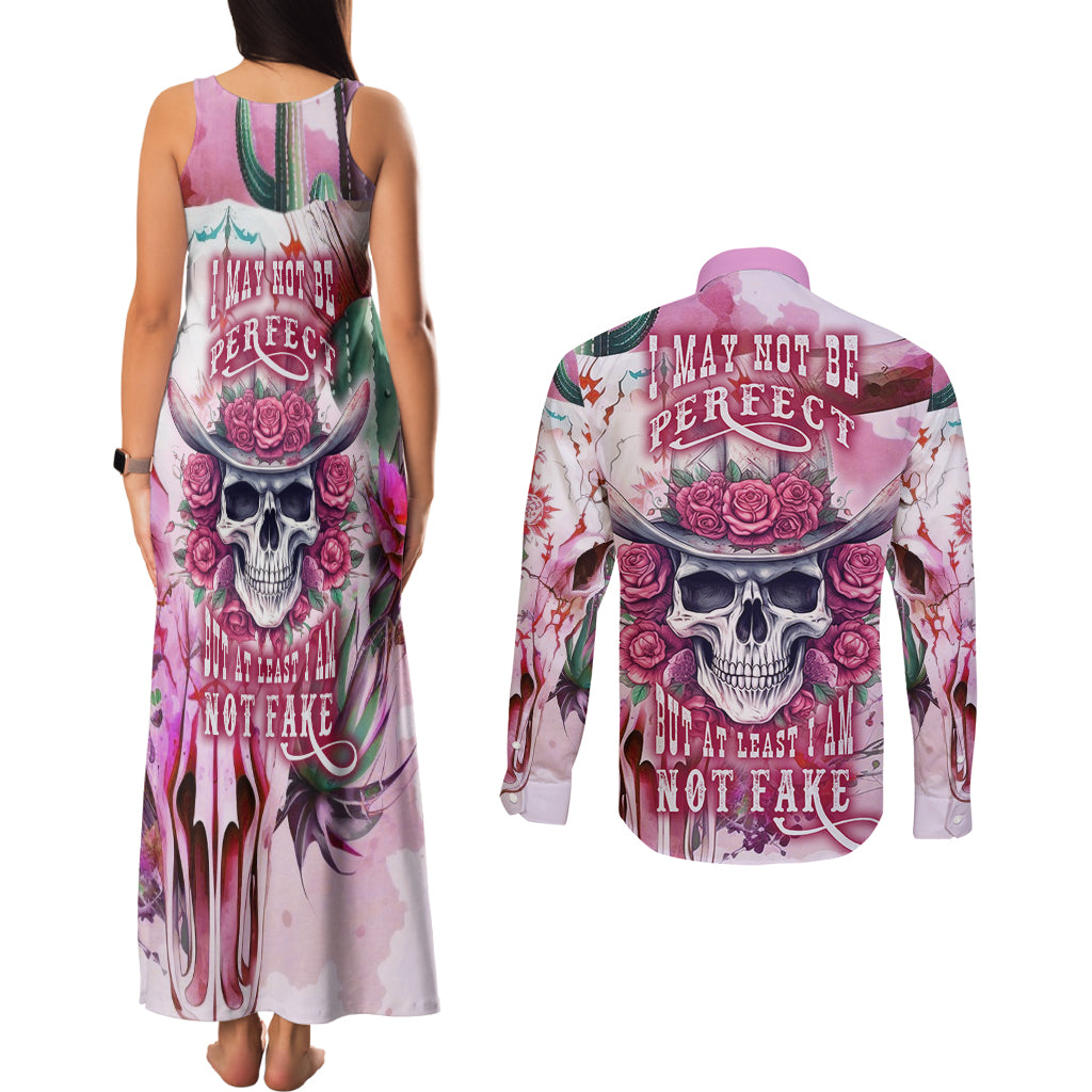 i-may-not-be-perfect-but-at-least-i-am-not-fake-skull-couples-matching-tank-maxi-dress-and-long-sleeve-button-shirts