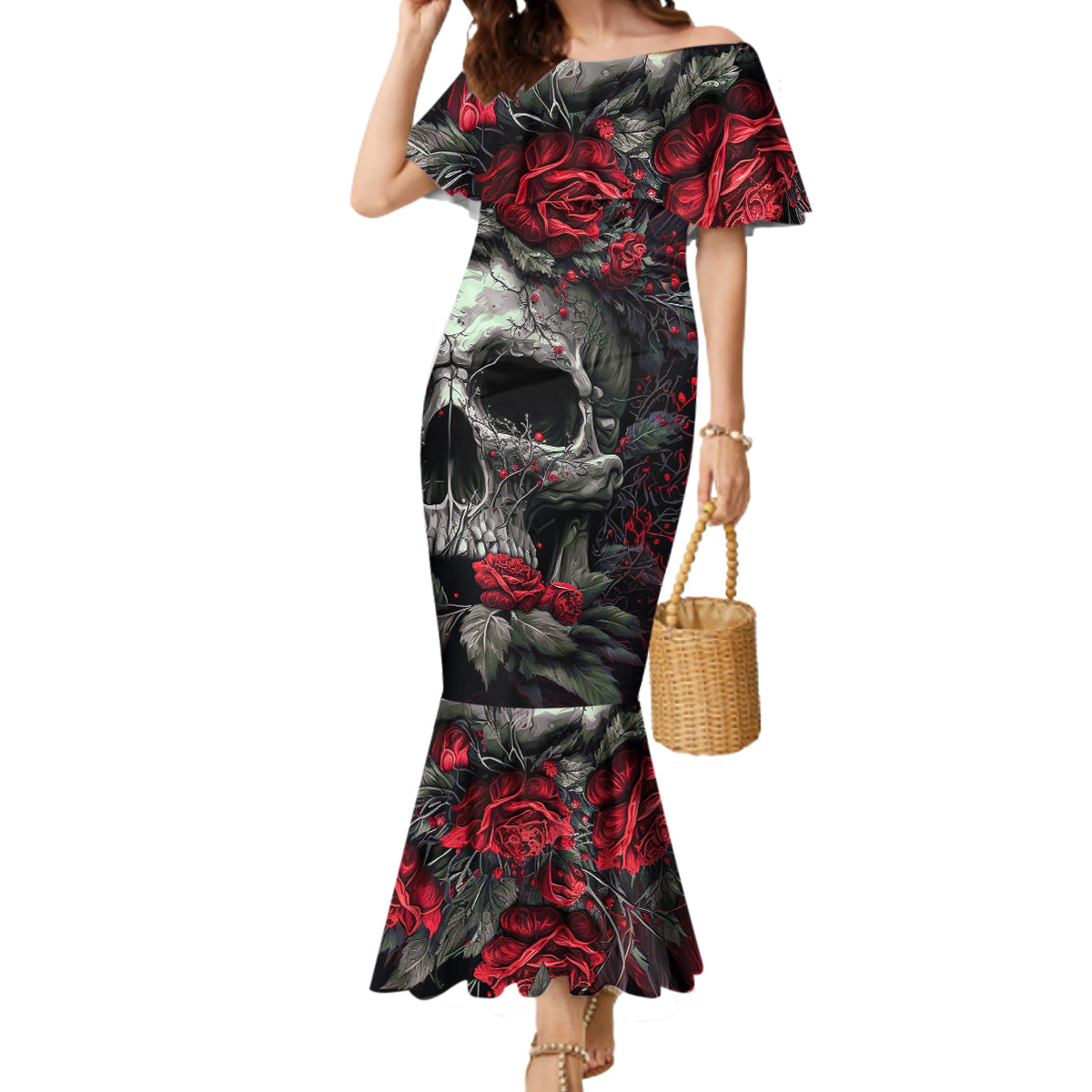 im-blunt-because-god-rolled-me-that-way-skull-mermaid-dress