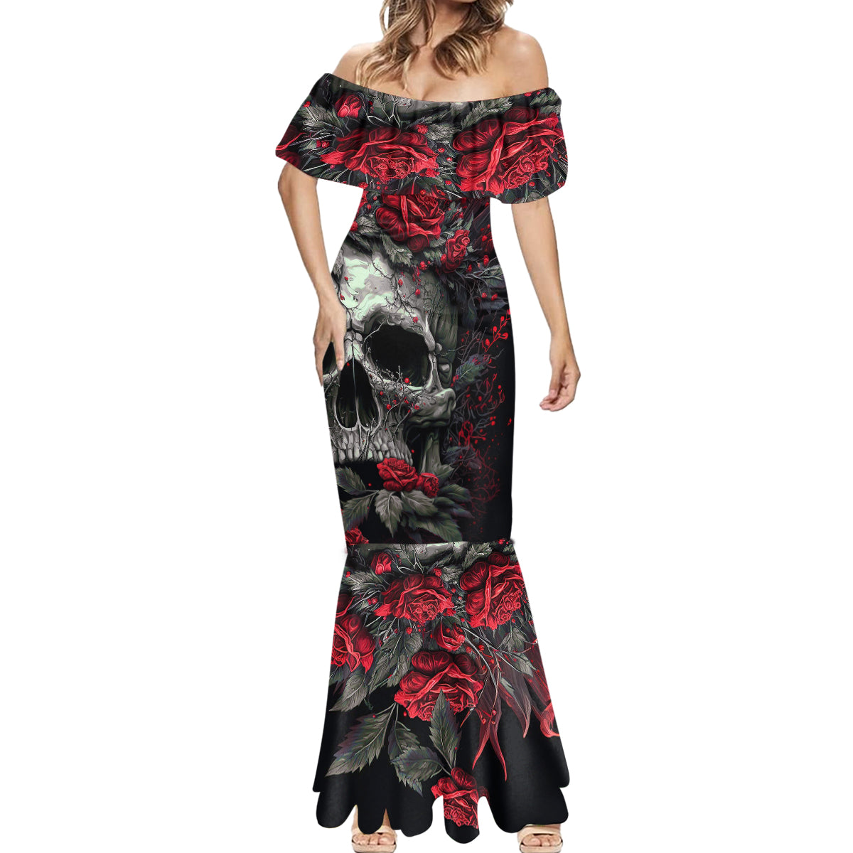 im-blunt-because-god-rolled-me-that-way-skull-mermaid-dress