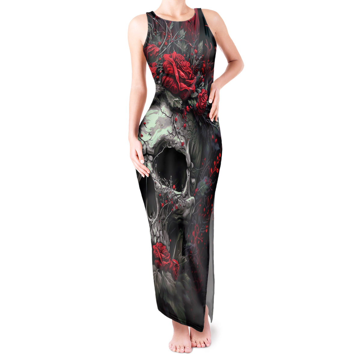 im-blunt-because-god-rolled-me-that-way-skull-tank-maxi-dress