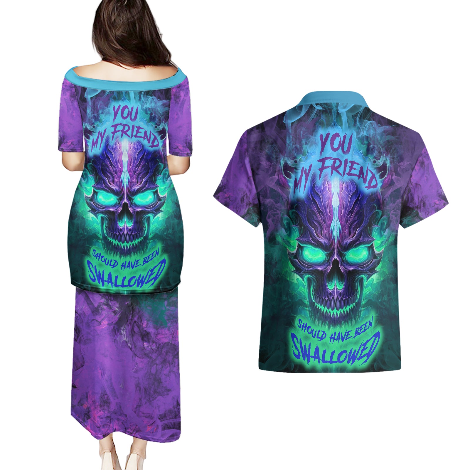 you-my-friend-should-have-been-swallowed-skull-couples-matching-puletasi-dress-and-hawaiian-shirt